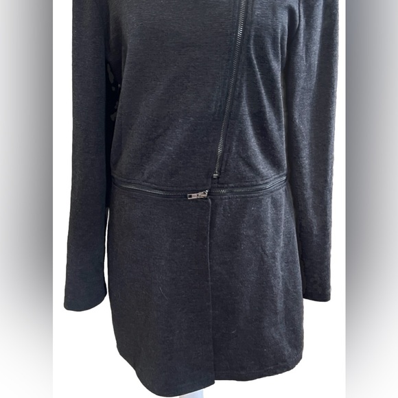 ALICE BLUE Charcoal Gray Convertible Zipper 2-In-1 Jacket Women’s Size Medium - Picture 4 of 10